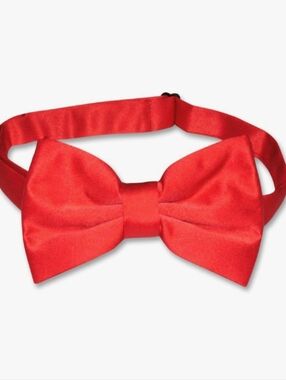 Men's Adjustable Red Satin Bow Tie